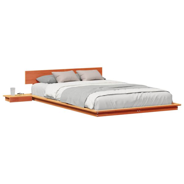 vidaXL Estructura de cama Marr&oacute;n 140 x 190 cm Madera