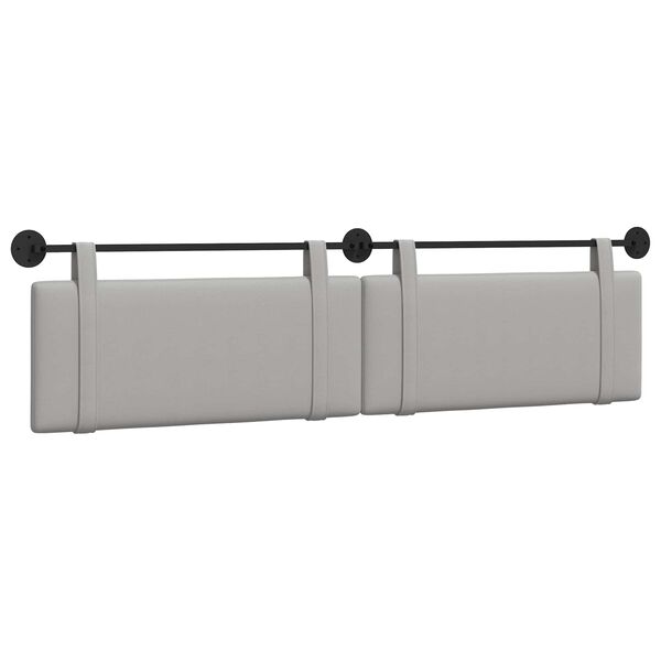 vidaXL Cabecera Colgante Liso Gris Nube 210 x 55 x 5 cm tela