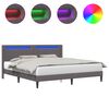 vidaXL Estructura de cama Gris 200 x200 cm Cuero sint&eacute;tico