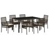 vidaXL Conjunto de Comedor de Jard&iacute;n 7 uds. Marr&oacute;n rat&aacute;n sint&eacute;tico