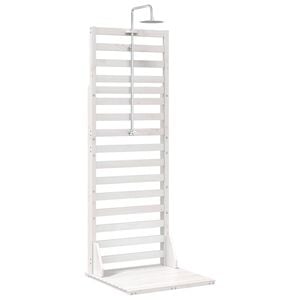 vidaXL Ducha exterior 225 cm Madera maciza de pino y acero inoxidable