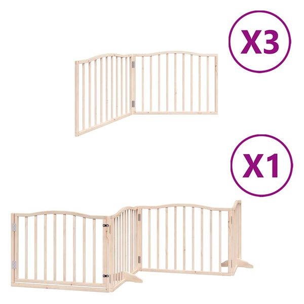 vidaXL Puerta para perros plegable 10 paneles madera de &aacute;lamo 800 cm