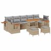 vidaXL Conjunto de sof&aacute;s de jard&iacute;n 10 uds. Beige rat&aacute;n sint&eacute;tico