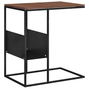 vidaXL Mesa auxiliar de madera contrachapada negro 55x36x59,5 cm