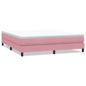 vidaXL Cama box spring sin colch&oacute;n terciopelo rosa 180x210 cm