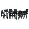 vidaXL Conjunto de Comedor de Jard&iacute;n 9 pcs Negro