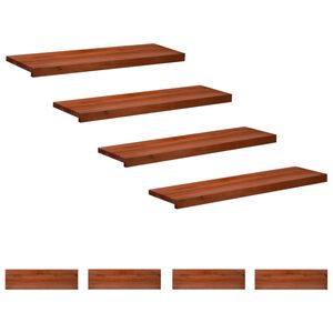 vidaXL Alfombras para escalones 8 uds. 90 x 25 x 2 cm Marr&oacute;n