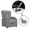 vidaXL Sillón elevable cuero sintético gris