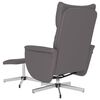 vidaXL Sillón reclinable con reposapiés cuero sintético gris
