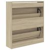 vidaXL Zapatero de madera de ingeniería roble Sonoma 80x21x87,5 cm