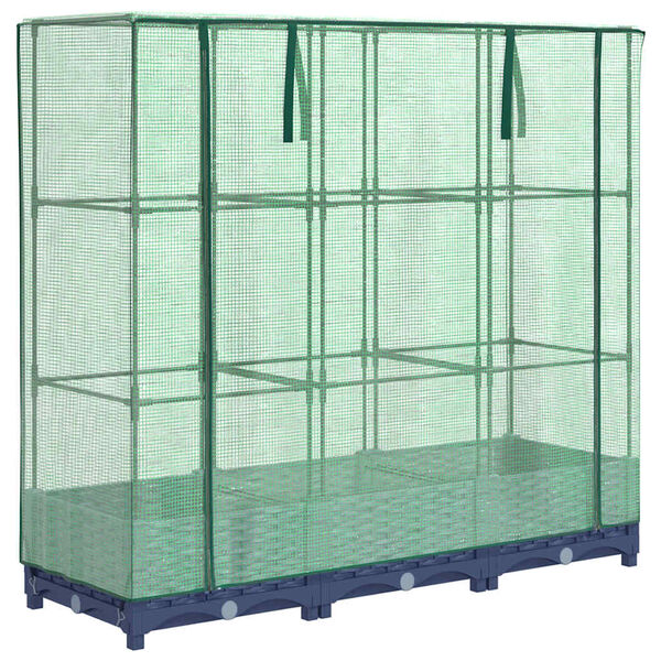 vidaXL Jardinera elevada con cubierta de invernadero aspecto ratán 120x40x123 cm