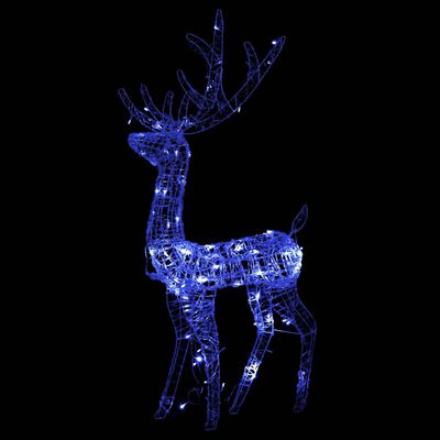 vidaXL Adorno de renos de Navidad acrílico 2 uds azul 120 cm