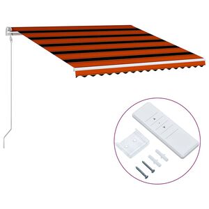 vidaXL Toldo autom&aacute;tico retr&aacute;ctil naranja y marr&oacute;n 400x300 cm