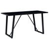 vidaXL Mesa de comedor de vidrio templado negro 140x70x75 cm