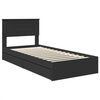 vidaXL Cama con almacenamiento Negro 90 x 190 cm Madera de ingenier&iacute;a