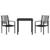 vidaXL Conjunto de Comedor de Jard&iacute;n 3 pcs Negro