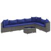 vidaXL Set de sof&aacute;s de jard&iacute;n y cojines 8 piezas rat&aacute;n sint&eacute;tico gris