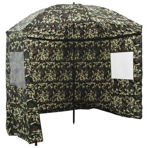 vidaXL Paraguas de Pesca 228 x 204 cm Poli&eacute;ster Oxford Camuflaje