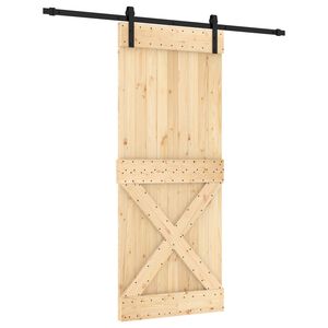 vidaXL Puerta Corredera Natural y negro 85 x 210 cm