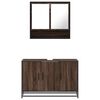vidaXL Set de muebles baño 2 pzas madera contrachapada marrón roble