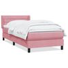 vidaXL Cama box spring con colch&oacute;n terciopelo rosa 100x220 cm