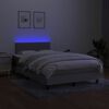 vidaXL Cama box spring con colch&oacute;n y LED tela gris claro 120x190 cm