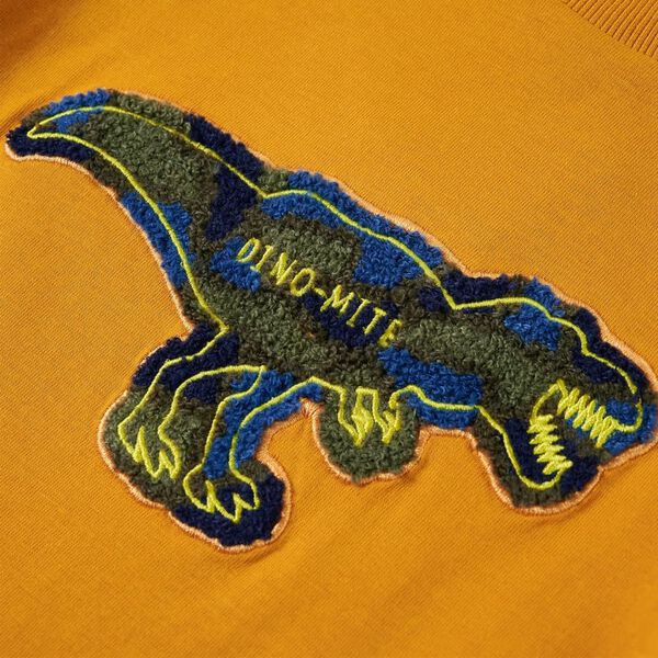 Camiseta infantil de manga larga color ocre 104