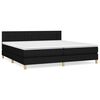 vidaXL Cama box spring con colch&oacute;n tela negro 200x200 cm