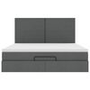 vidaXL Estructura cama otomana colch&oacute;n tela gris oscuro 180x200cm