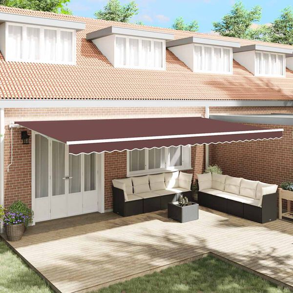vidaXL Toldo retr&aacute;ctil autom&aacute;tico marr&oacute;n 600x300 cm