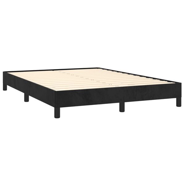 vidaXL Estructura de cama sin colch&oacute;n terciopelo negro 140x200 cm