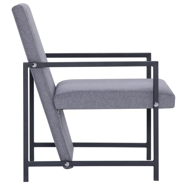 vidaXL Sillón con patas cromadas de tela gris claro
