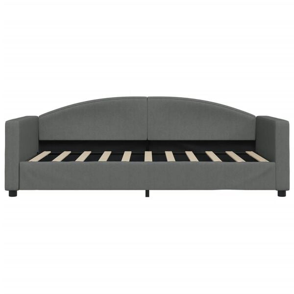 vidaXL Sof&aacute; cama sin colch&oacute;n tela gris oscuro 90x190 cm