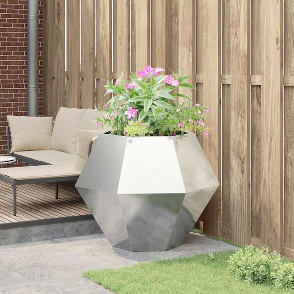 vidaXL Jardinera Plateado 100 x 100 x 80 cm Acero inoxidable