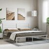 vidaXL Estructura cama sin colch&oacute;n con cabecero metal blanco 180x200cm