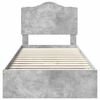 vidaXL Cama con almacenamiento con cabecera Gris Concreto 90 x 200 cm