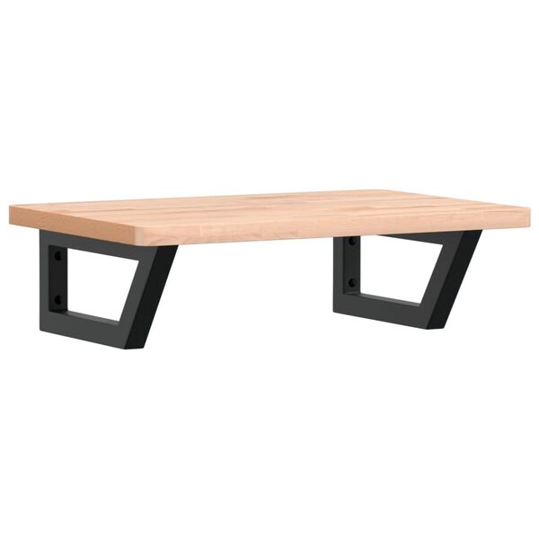 vidaXL Estante de lavabo de pared de acero y madera maciza de haya