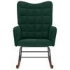 vidaXL Silla mecedora de terciopelo verde oscuro