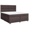 vidaXL Cama box spring con colch&oacute;n tela marr&oacute;n oscuro 180x200 cm