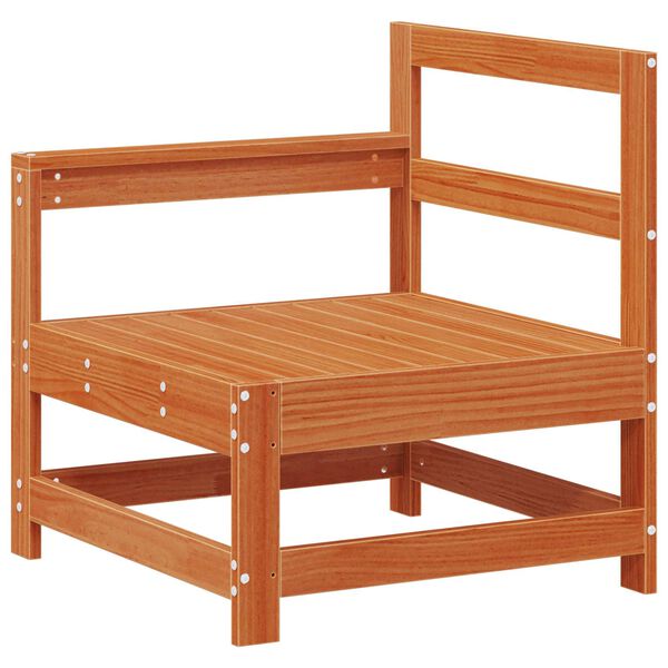 vidaXL Conjunto de Sof&aacute;s de Jard&iacute;n 5 pcs Marr&oacute;n Cera Pino macizo