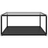 vidaXL Mesa de centro vidrio templado transparente y negro 80x80x35 cm