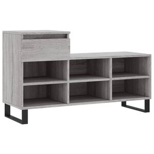 vidaXL Zapatero madera contrachapada gris Sonoma 102x36x60 cm