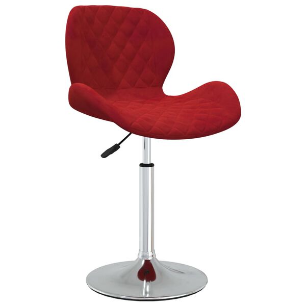 vidaXL Sillas de comedor giratorias 2 unidades terciopelo rojo tinto