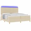 vidaXL Cama Box Spring LED con colch&oacute;n Crema 200 x 200 cm tela