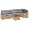 vidaXL Conjunto de sof&aacute;s de jard&iacute;n 7 uds. Beige y Gris Claro