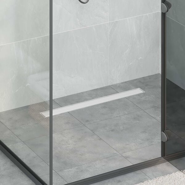 vidaXL Desag&uuml;e de ducha 2 en 1 con sif&oacute;n de 360&deg; Plateado 70 cm