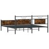 vidaXL Estructura de cama sin colchón metal roble ahumado 183x213 cm