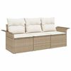 vidaXL Conjunto de sof&aacute; de jard&iacute;n 3 uds. Beige Polirat&aacute;n