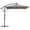 vidaXL Parasol de cantilever tipo pl&aacute;tano Taup&eacute; 249 x 249 x 250 cm