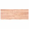 vidaXL Encimera ba&ntilde;o madera maciza tratada marr&oacute;n claro 160x60x(2-4)cm